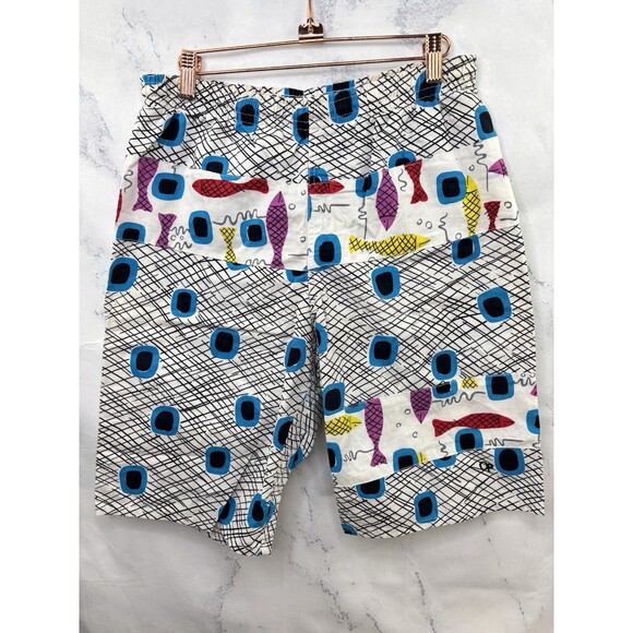 Vintage Ocean Pacific Shorts Mens M Beach 80s Trippy Art Surf Skate Retro street - Picture 6 of 15